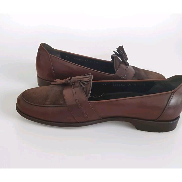 Bragano Cole Haan Dress Loafer Mens 13 Brown Leather Suede Tassel Cap Vintage main image 4